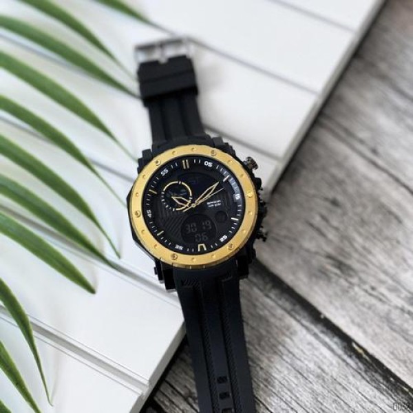 Годинник наручний Sanda 6012 Black-Gold