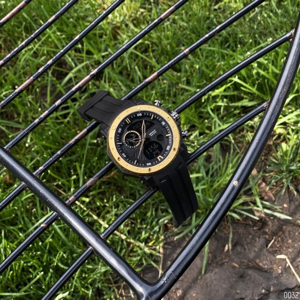 Годинник наручний Sanda 6012 Black-Gold