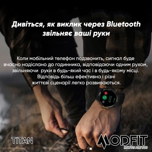 Смарт-годинник Modfit Titan Black-Gold 35 мм.