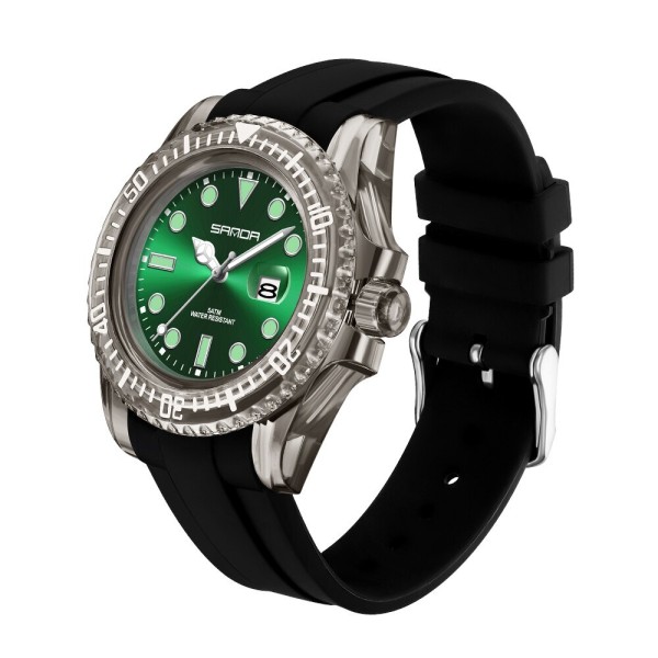 Годинник наручний Sanda 9007 Black-Green