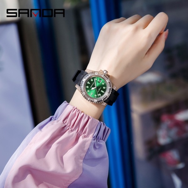 Годинник наручний Sanda 9007 Black-Green