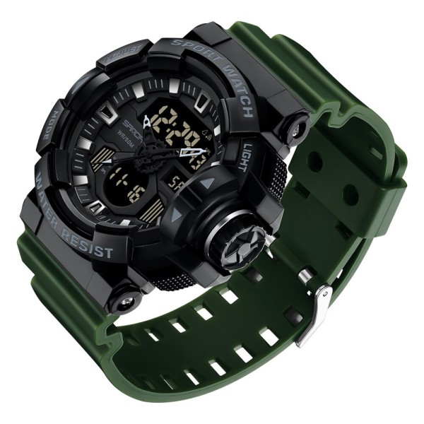 Годинник наручний Sanda 3129 Black-Green