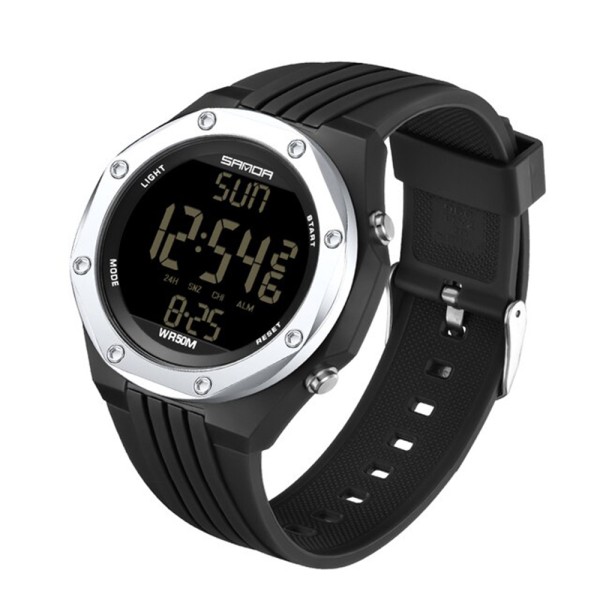 Годинник наручний Sanda 6093 Black-Silver