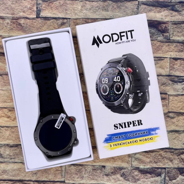 Смарт-годинник Modfit Sniper All Black 36 мм.