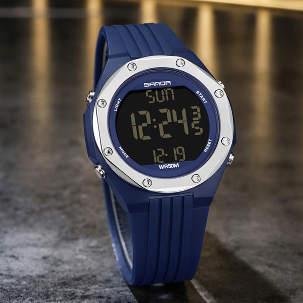 Годинник наручний Sanda 6093 Blue-Silver