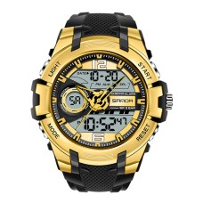 Годинник наручний Sanda 6015 Black-Gold