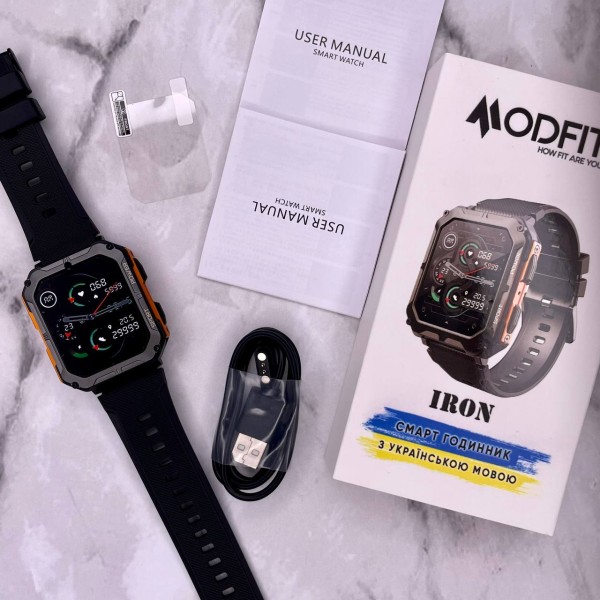 Смарт-годинник Modfit Iron Black-Orange