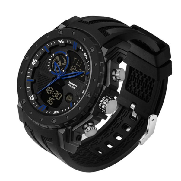 Годинник наручний Sanda 6012 Black-Blue
