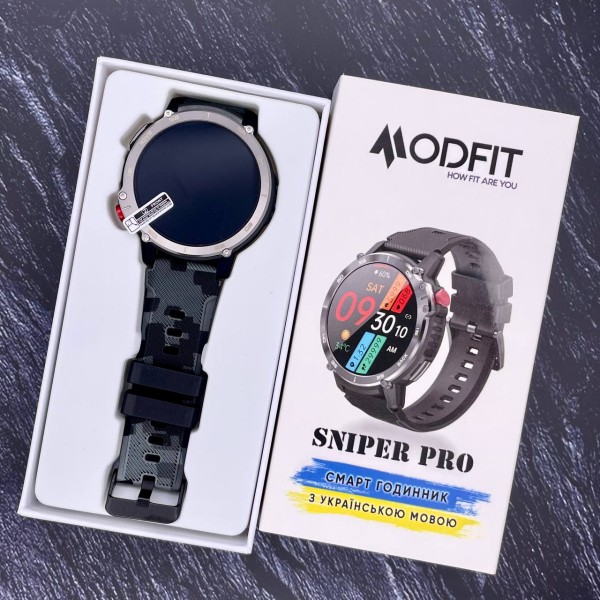 Смарт-годинник Modfit Sniper Pro Black-Silver 41 мм.