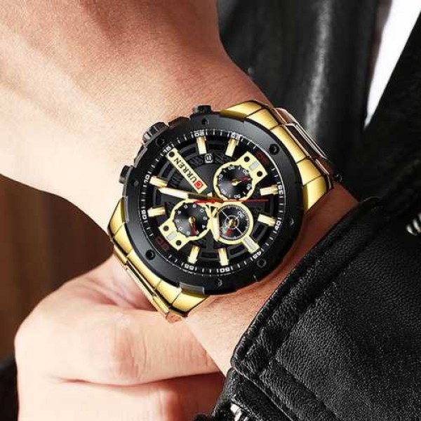 Годинник наручний Curren 8336 Gold-Black