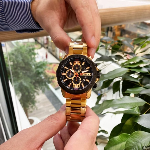 Годинник наручний Curren 8336 Gold-Black
