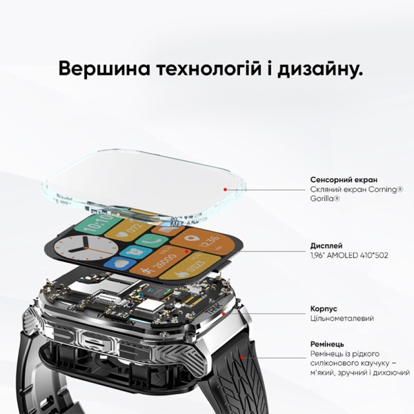 Смарт-годинник Kospet TANK M3 Silver
