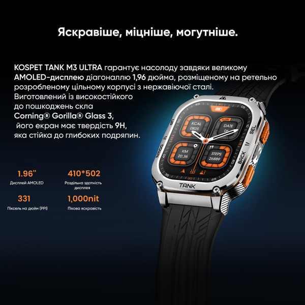 Смарт-годинник Kospet TANK M3 ULTRA Silver