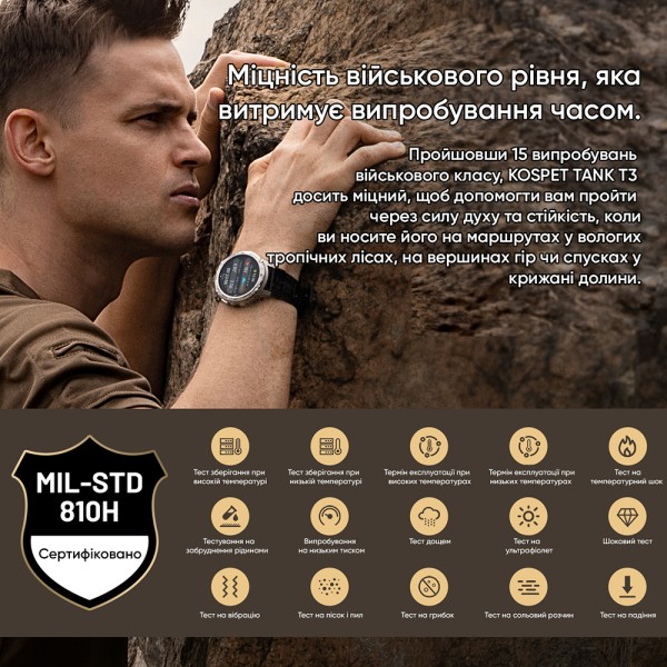 Смарт-годинник Kospet TANK T3 Silver