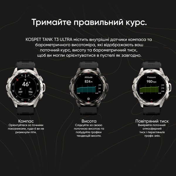 Смарт-годинник Kospet TANK T3 ULTRA Black