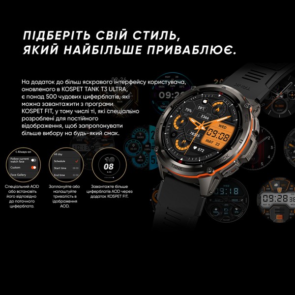 Смарт-годинник Kospet TANK T3 ULTRA Black