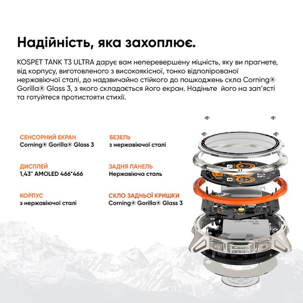 Смарт-годинник Kospet TANK T3 ULTRA Black