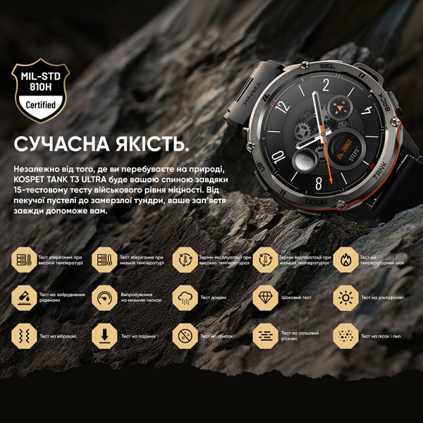Смарт-годинник Kospet TANK T3 ULTRA Black