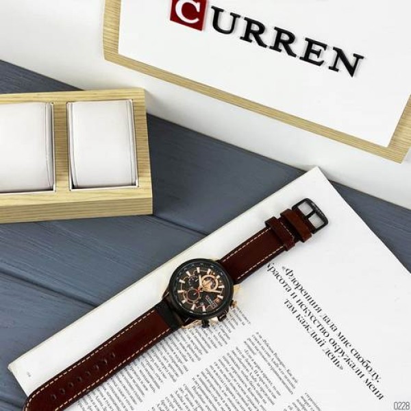 Curren 8380 Black-Cuprum-Dark Brown