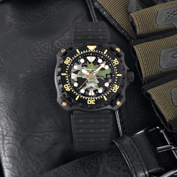 Годинник наручний Pagani Design YN009 Black-Camo