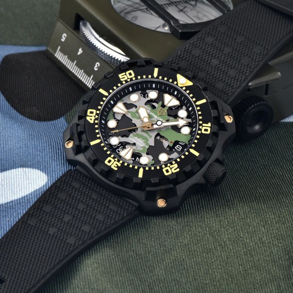 Годинник наручний Pagani Design YN009 Black-Camo
