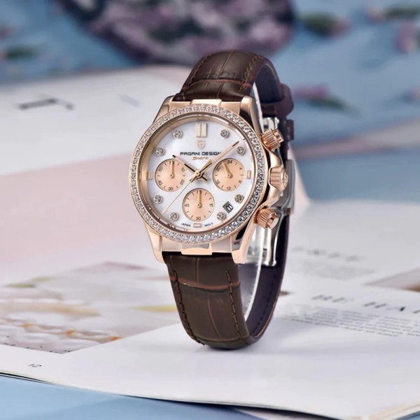 Годинник наручний Pagani Design PD-1730 Gold-Brown