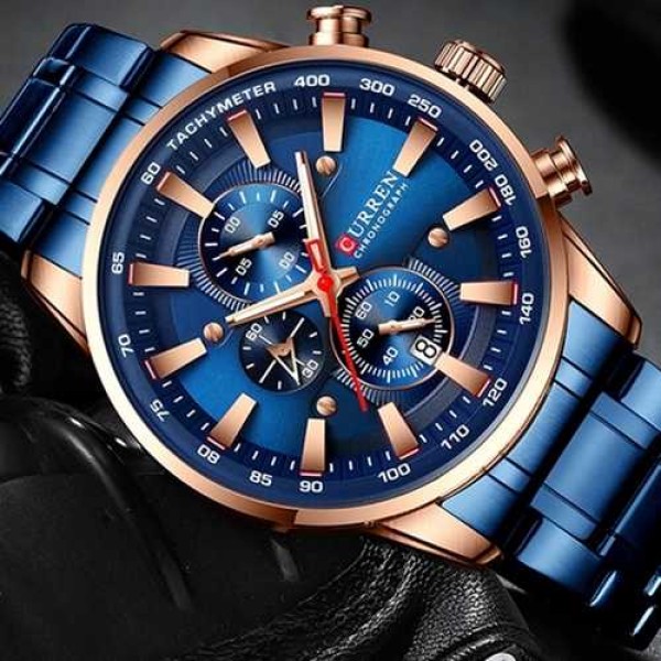 Годинник наручний Curren 8351 Blue-Cuprum