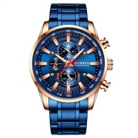 Годинник наручний Curren 8351 Blue-Cuprum