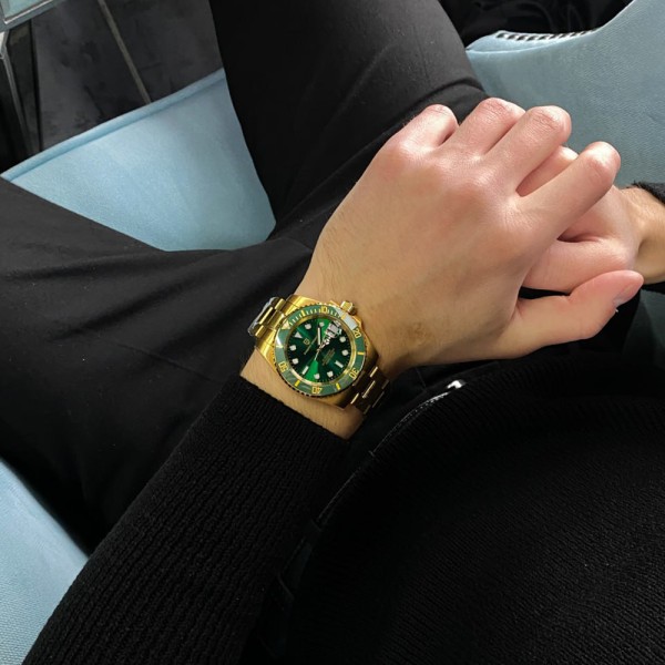 Годинник наручний Pagani Design PD-1661 Yellow Gold-Green