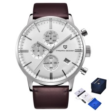 Годинник наручний Pagani Design PD-2720 Silver-White--Brown