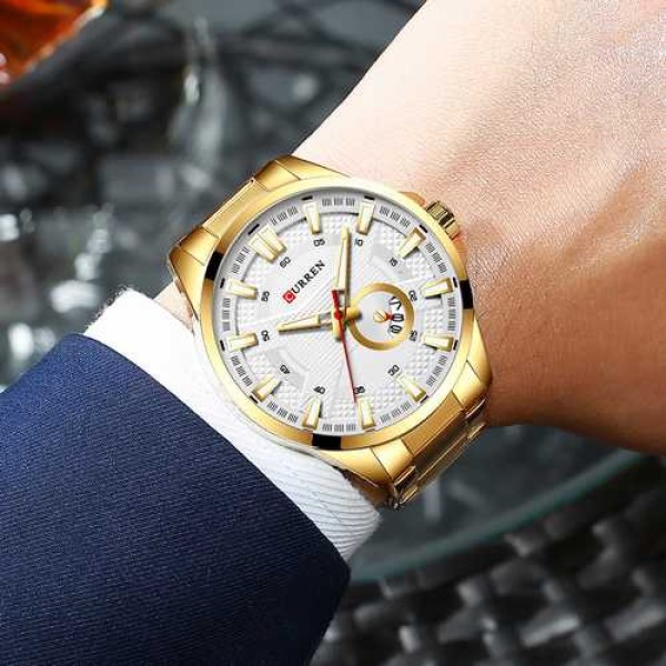 Годинник наручний Curren 8372 Gold-White