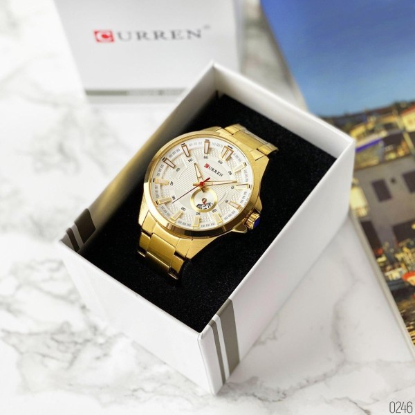 Годинник наручний Curren 8372 Gold-White