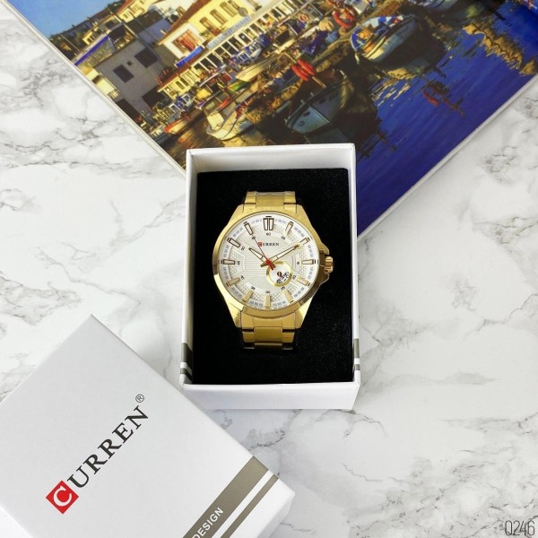 Годинник наручний Curren 8372 Gold-White