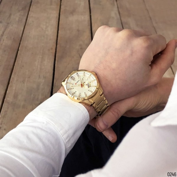 Годинник наручний Curren 8372 Gold-White