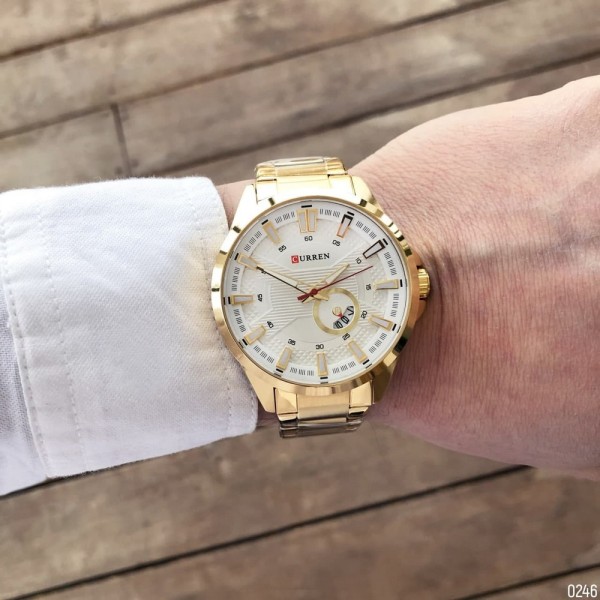 Годинник наручний Curren 8372 Gold-White