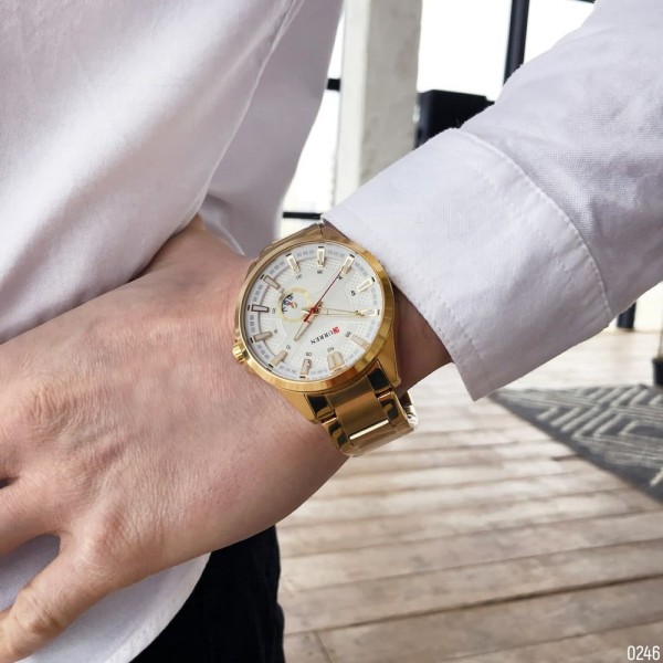 Годинник наручний Curren 8372 Gold-White