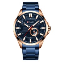 Годинник наручний Curren 8372 Blue-Cuprum