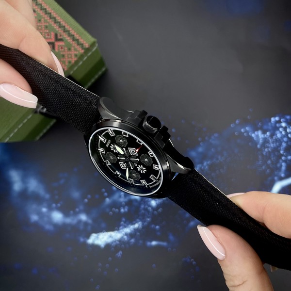 Awarder Embroidery Black-Army Green Black Battery 10ATM