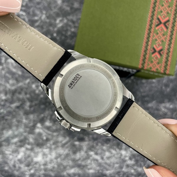 Awarder Embroidery Silver-Green Black Automatic 10ATM