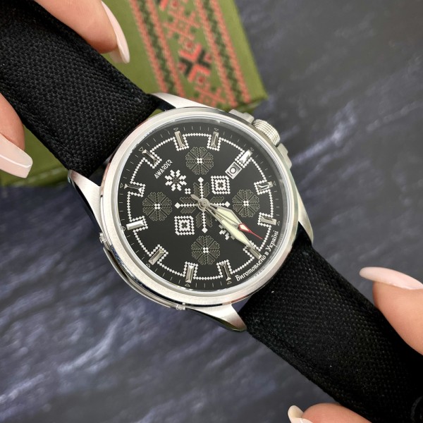 Awarder Embroidery Silver-Army Green Black Automatic 10ATM