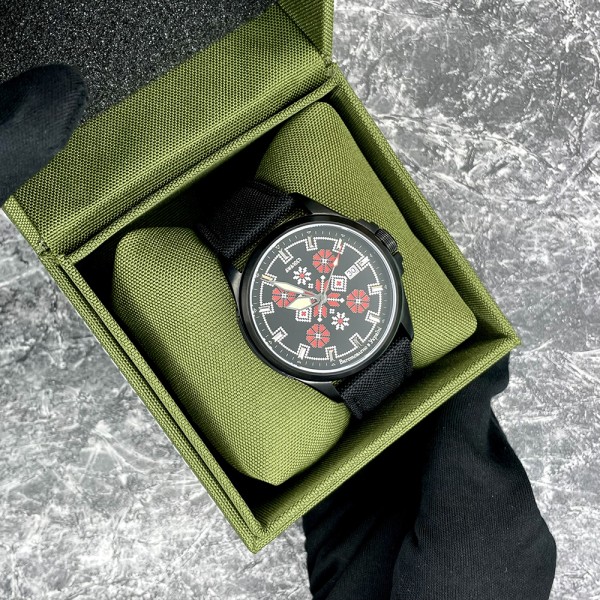 Awarder Embroidery Black-Red Black Automatic 10ATM