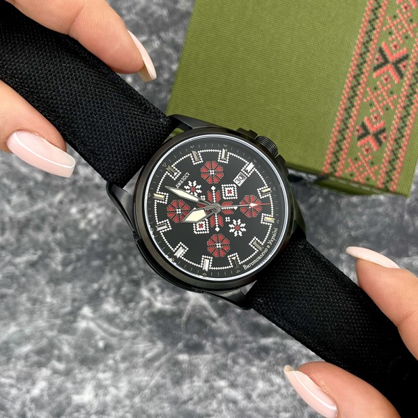 Awarder Embroidery Black-Red Black Automatic 10ATM