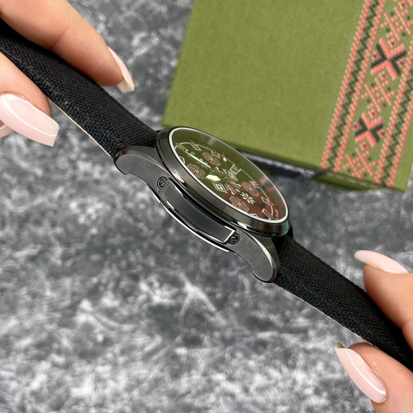 Awarder Embroidery Black-Red Black Automatic 10ATM
