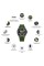 Awarder Embroidery Silver-Green Khaki Battery 10ATM