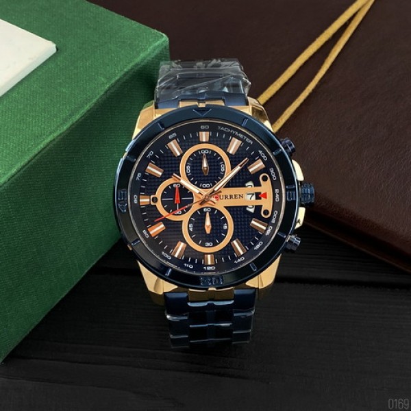 Годинник наручний Curren 8337 Blue-Cuprum