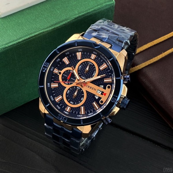 Годинник наручний Curren 8337 Blue-Cuprum