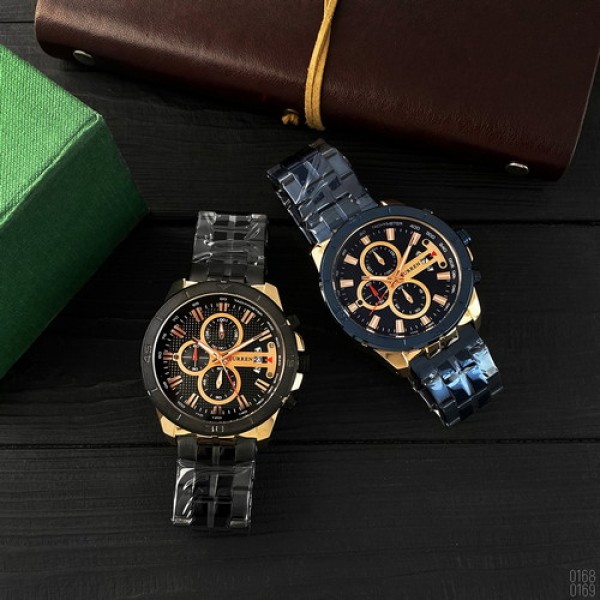 Годинник наручний Curren 8337 Blue-Cuprum