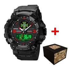 Годинник наручний Patriot 001RDDPS ДПС Чорні з червоним + Коробка.