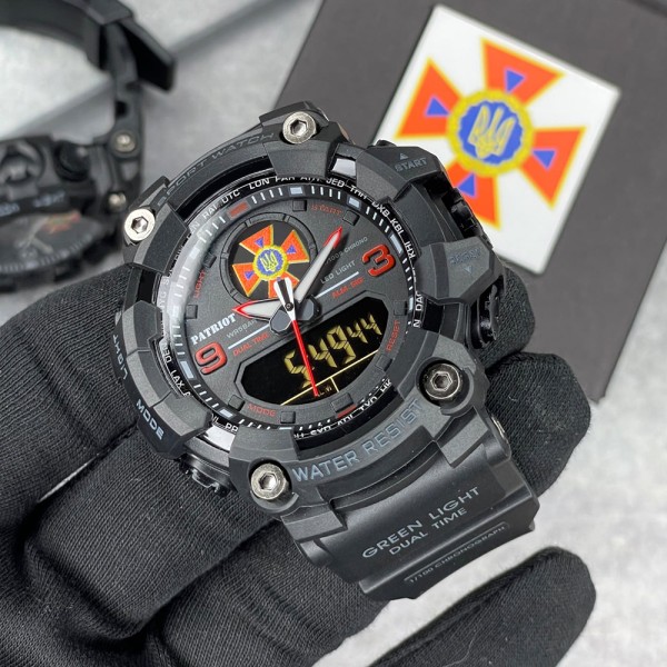 Часы наручные Patriot 001RDDSNS ДСНС Чорні з червоним + Коробка.