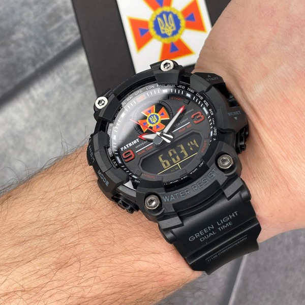Часы наручные Patriot 001RDDSNS ДСНС Чорні з червоним + Коробка.